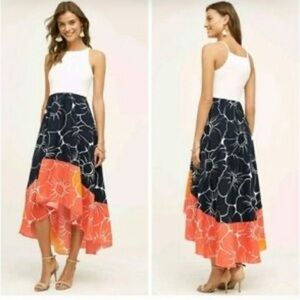 Hutch Black and White High Low Sundress Halter Neckline